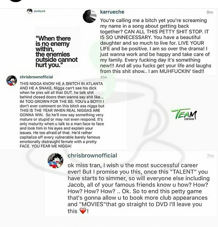 Chris Brown drags Karrueche Tran in messy Instagram fight NaijaVibe