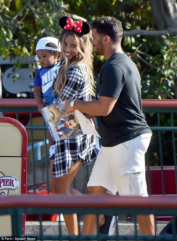 Ciara and Russell Wilson take her son to Disneyland