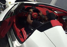 Davido Pictured Driving Ferrari