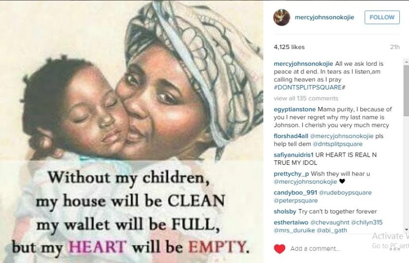 Mercy Johnson Begs Psquare not to Split