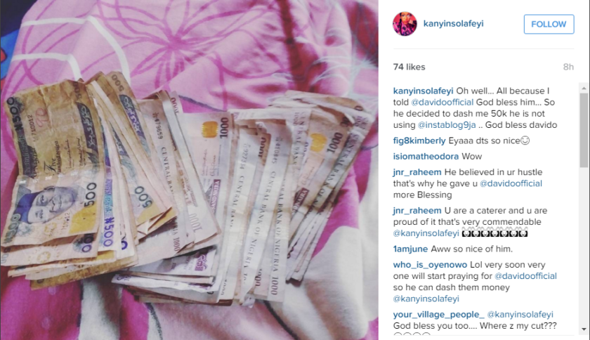 Davido Gives Female Fan N50,000 For Praying For Him