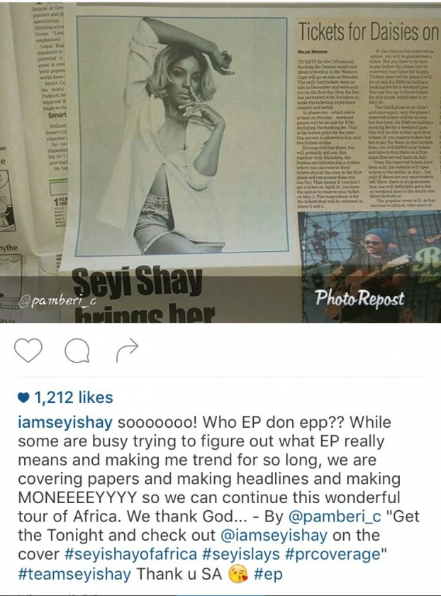 Seyi Shay post