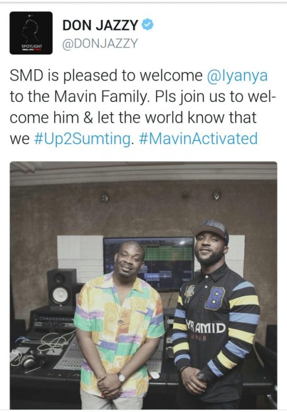 Don Jazzy Signs Iyanya To Mavin Records