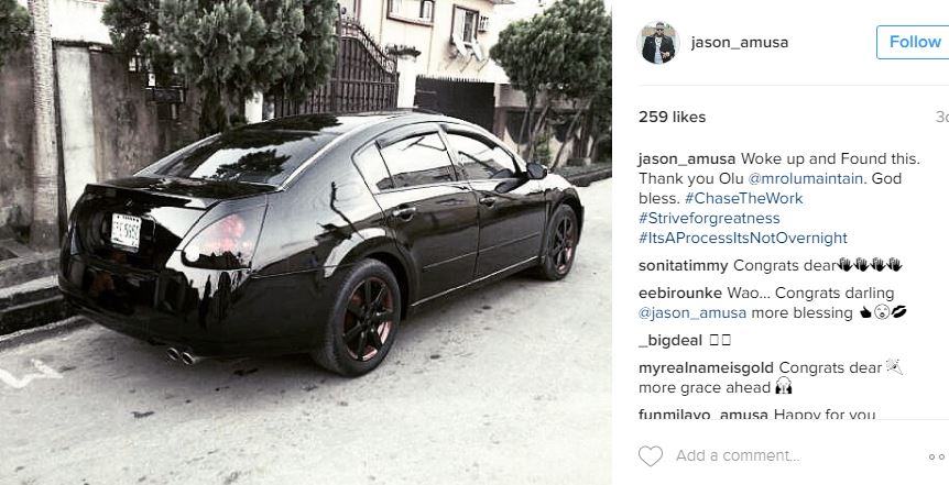 Olu Maintain Gifts His Manager Jason Amusa A Car (Photos)
