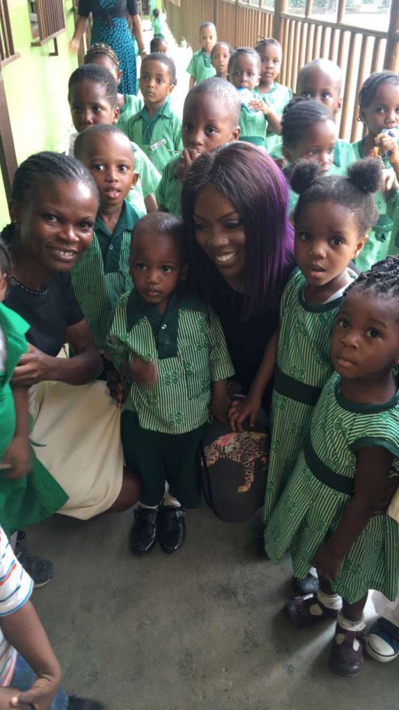 Tiwa Savage Visits Her Primary School