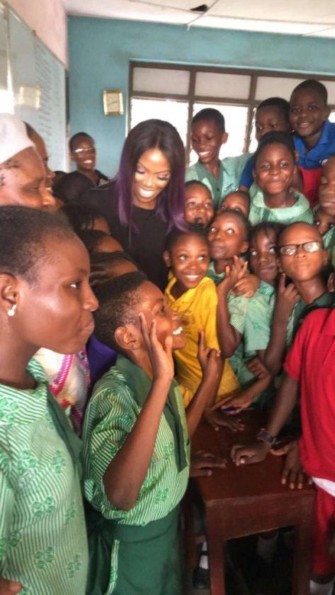 Tiwa Savage Visits Her Primary School