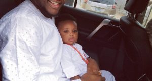 Ubi Franklin with his son