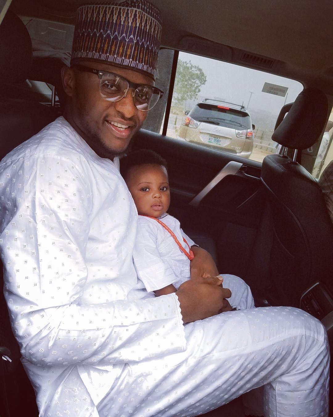 Ubi Franklin with his son