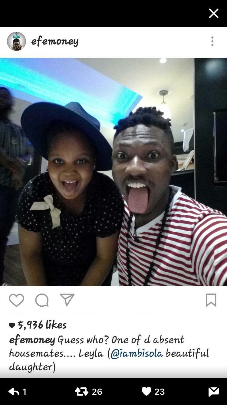 Efe Poses With Bisola’s Beautiful Daughter Leyla