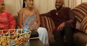 Banky W and fiance pictured on set ‘The Wedding Party 2’