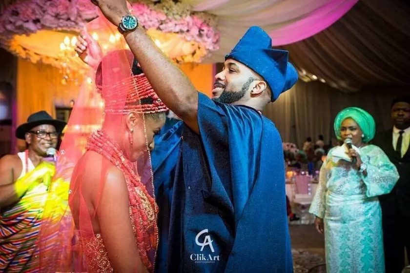 Banky W and Adesua Etomi traditional wedding