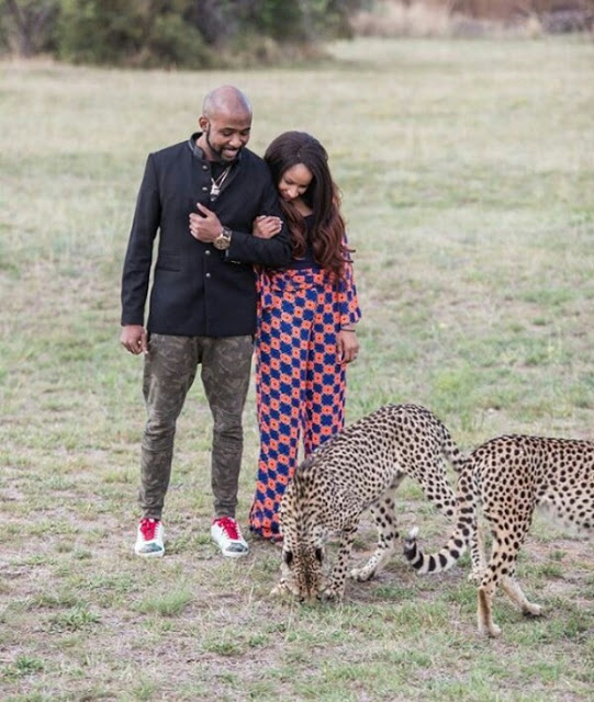 Banky W and Adesua with Cheetah