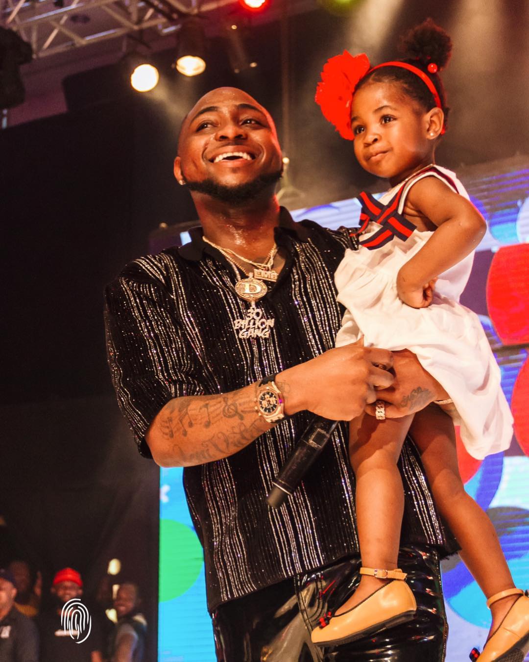 Davido on stage with Imade