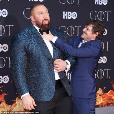 Hafthor Julius Bjornsson, Wife Attend Game of Thrones Premiere » NaijaVibe