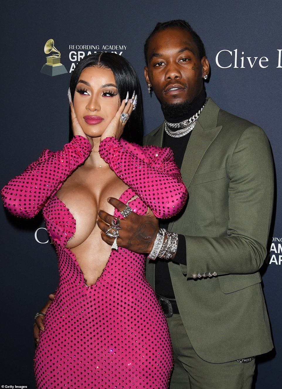 Cardi B And Offset at Pre Grammy Bash2