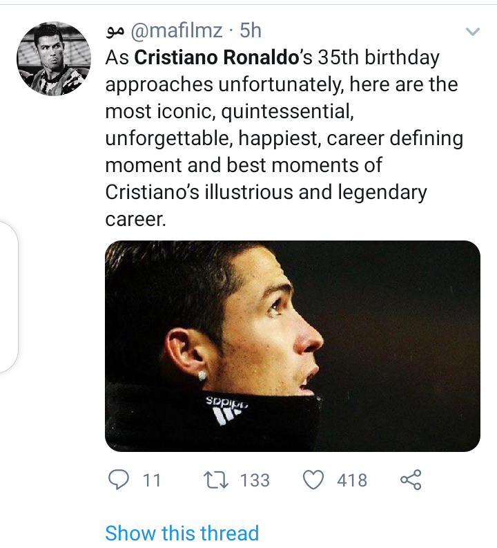 Cristiano Ronaldo birthday