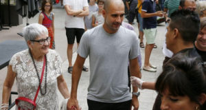 Pep Guardiola and his mother