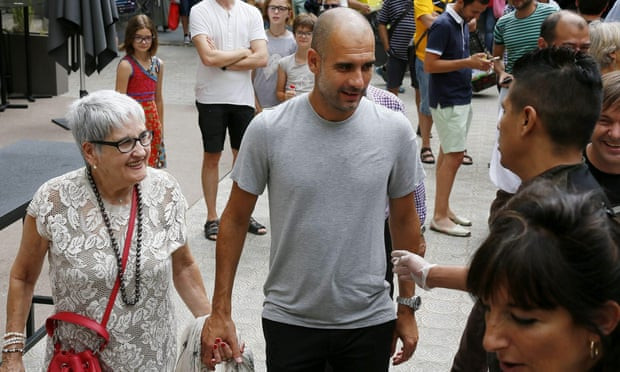 Pep Guardiola and his mother