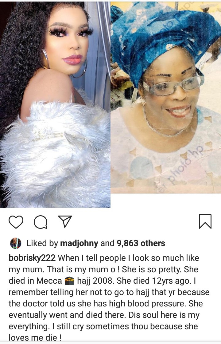 Bobrisky and his mother