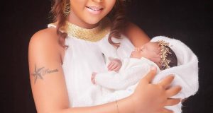 Regina Daniels and her son