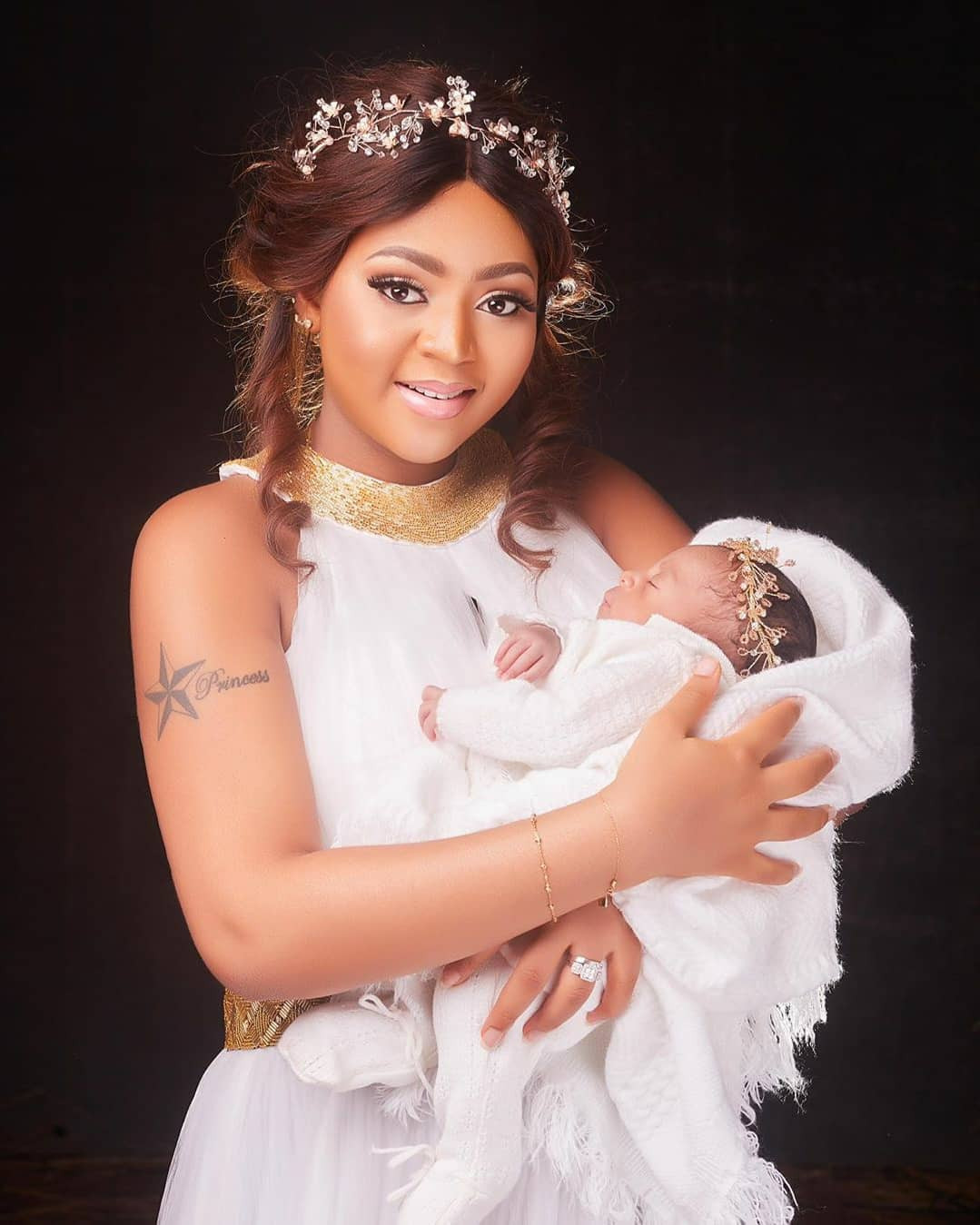 Regina Daniels and her son