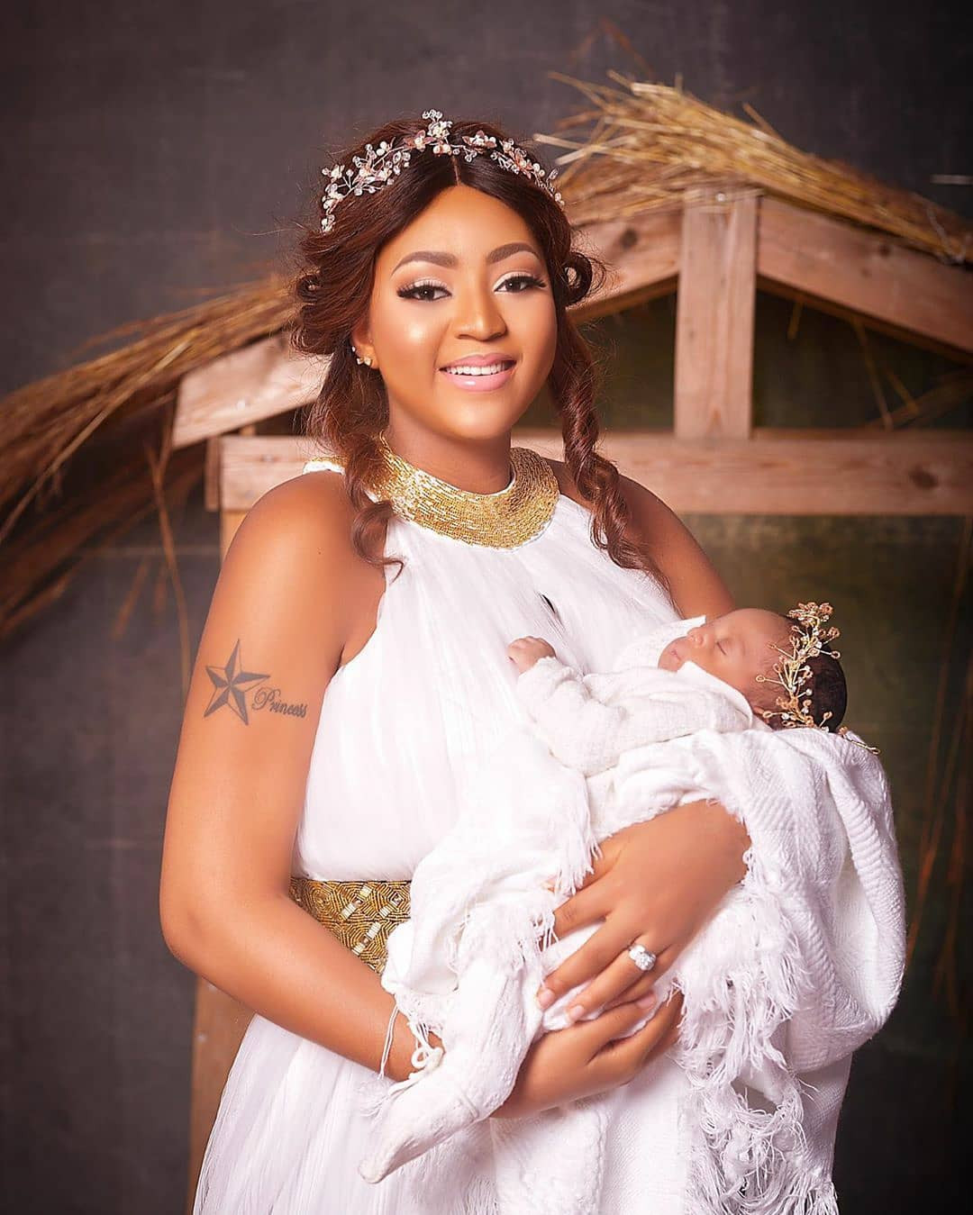 Regina Daniels and her son