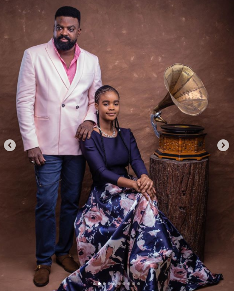 Kunle Afolayan and daughter
