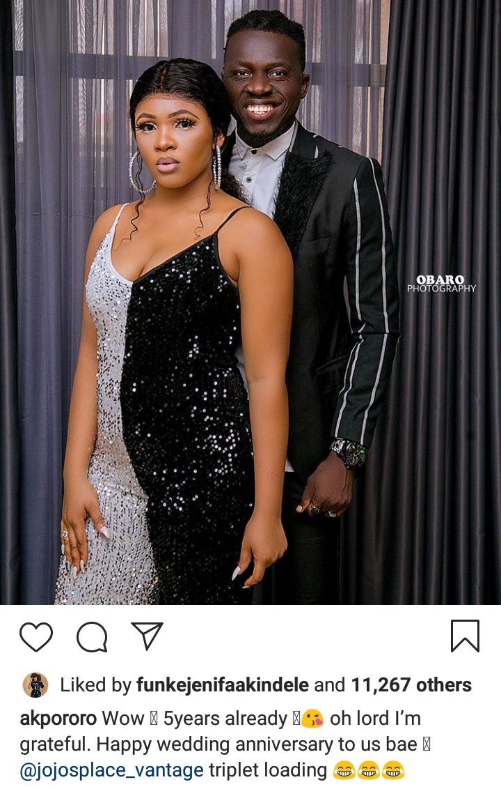 I'm Grateful For My Successful 5 Years Of Marriage - Akpororo 2 Akpororo and his wife