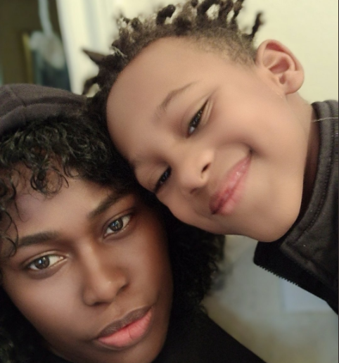 Uche Jombo and her son