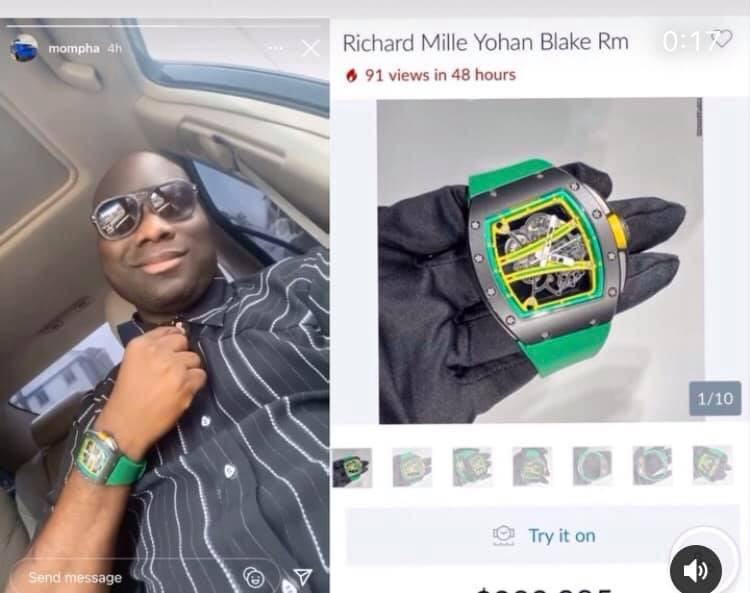 Mompha Flaunts His N118M Richard Mille Wristwatch » NaijaVibe