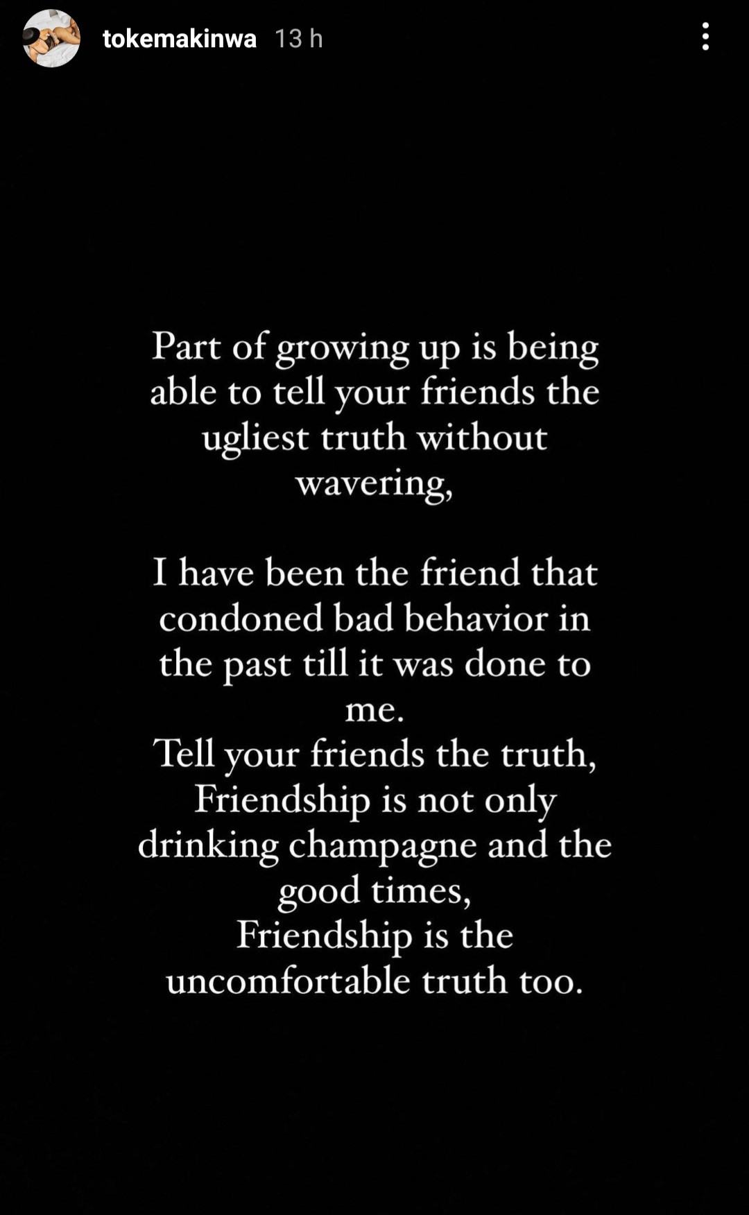 Friendship Is Not About The Good Times Alone - Toke Makinwa 4 Toke Makinwa