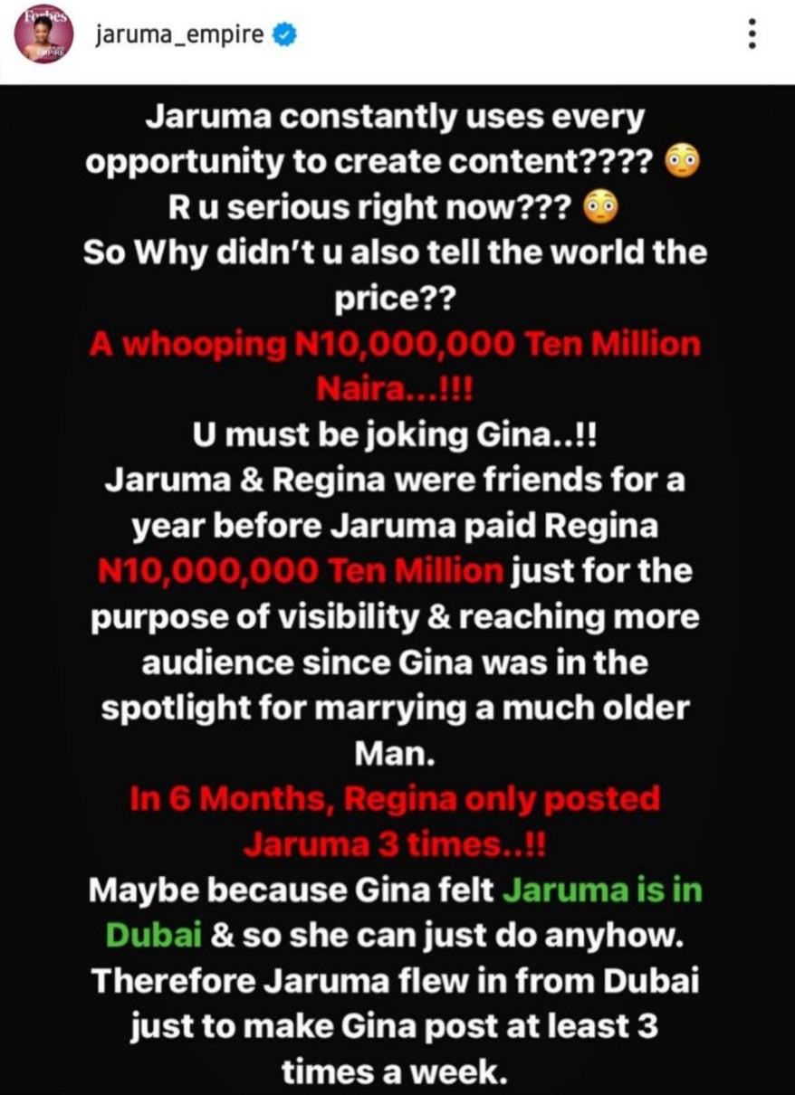 Regina Daniels Collected N10M To Influence My Products - Jaruma 2 Jaruma