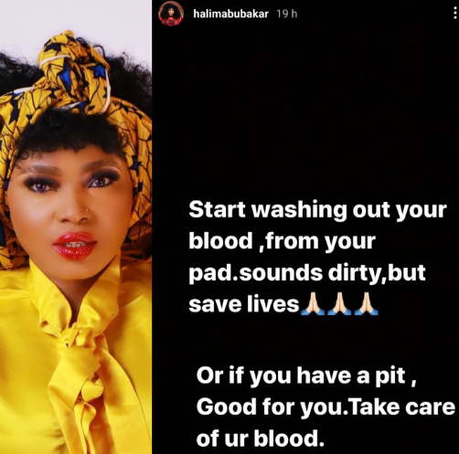 Wash The Blood Off Your Menstrual Pads To Save Your Life - Halima Abubakar 2 Halima Abubakar
