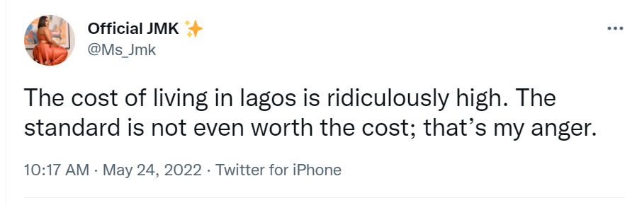 The Cost Of Living In Lagos Is Not Worth Its High Price - JMK 2 BBNaija's JMK