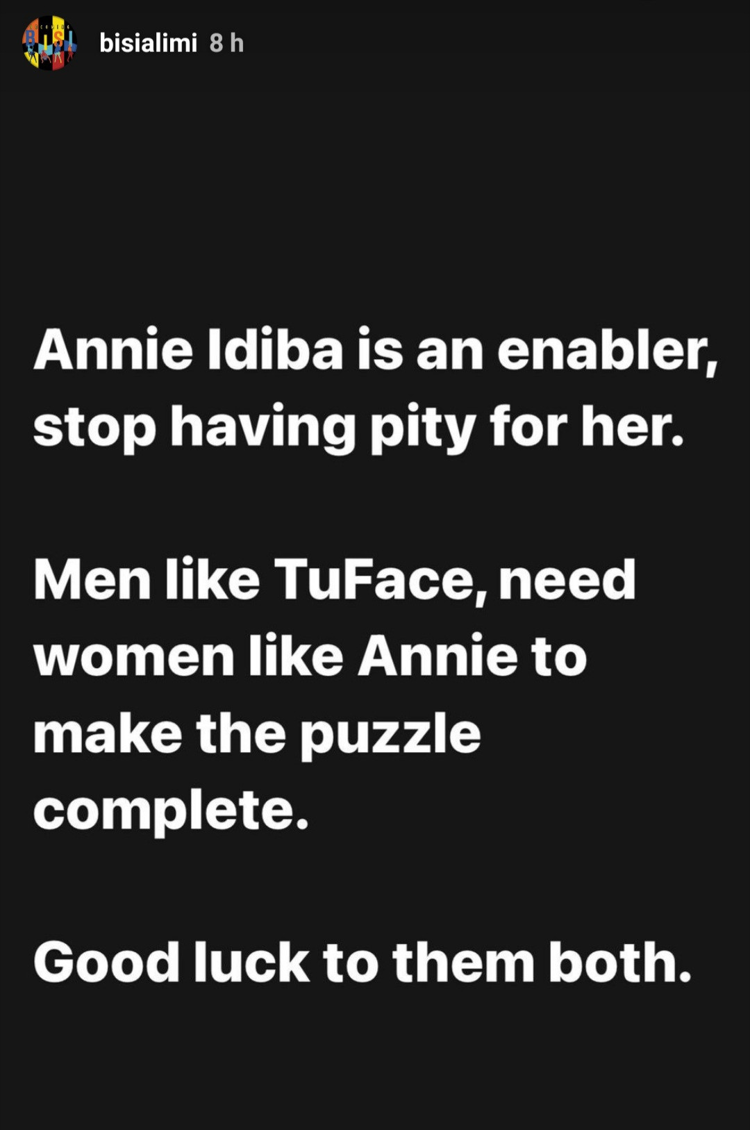 Stop Pitying Annie Idibia - Bisi Alimi 2 Annie Idibia