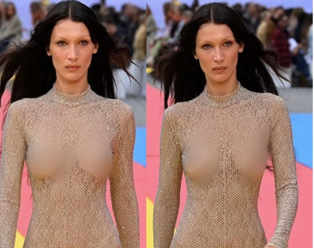 Bella Hadid Goes Braless As She Walks The Runway For The Stella McCartney Show At PFW 2 Bella Hadid