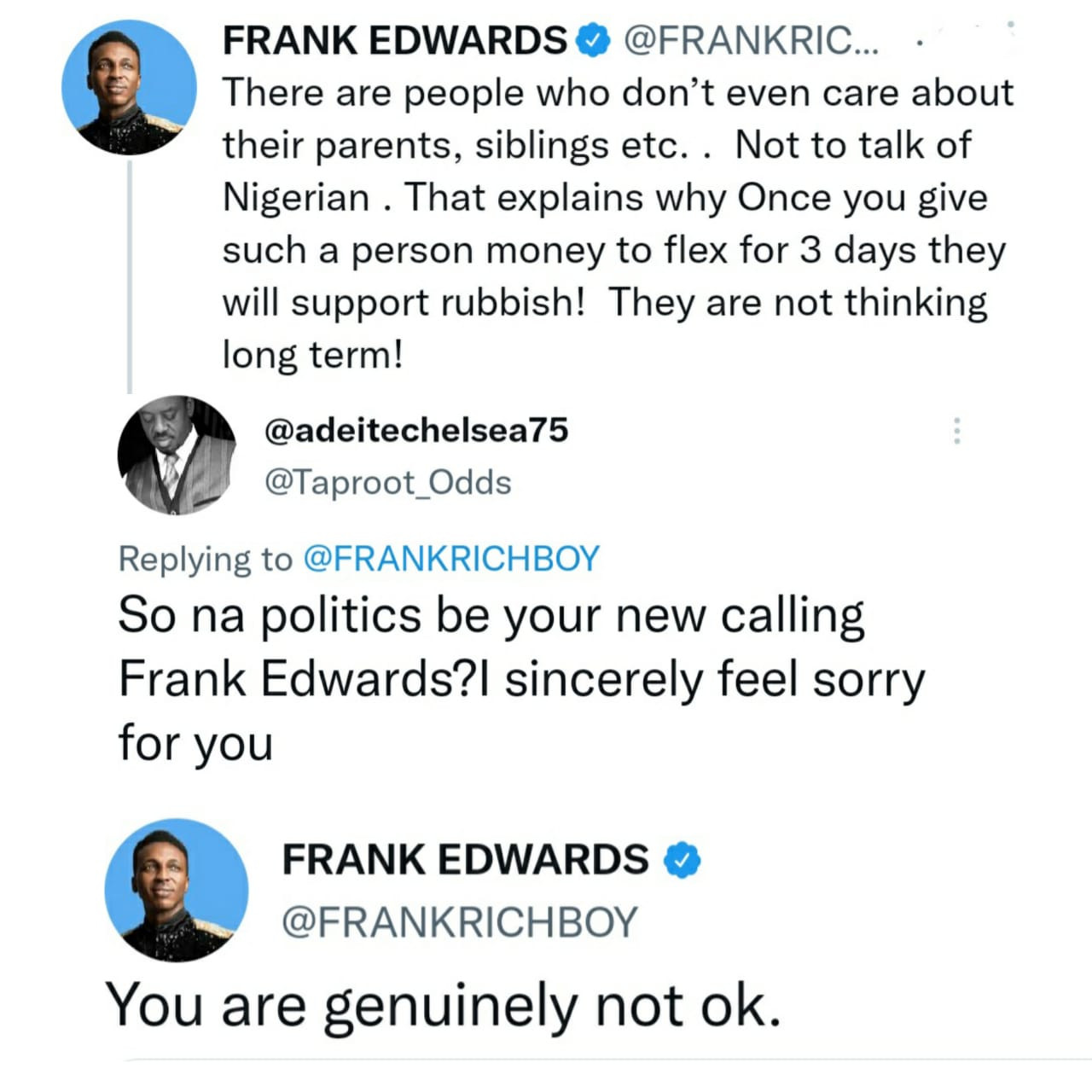 You're Not Okay If You Feel I Shouldn't Talk Politics - Frank Edwards 2 Frank Edwards