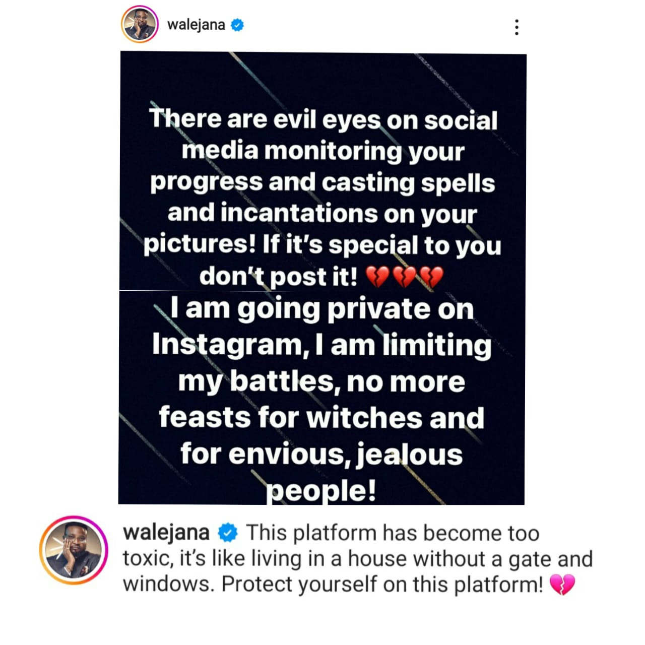 There Are Evil Eyes Online Looking Out To Destroy Your Joy - Wale Jana 2 Wale Jana