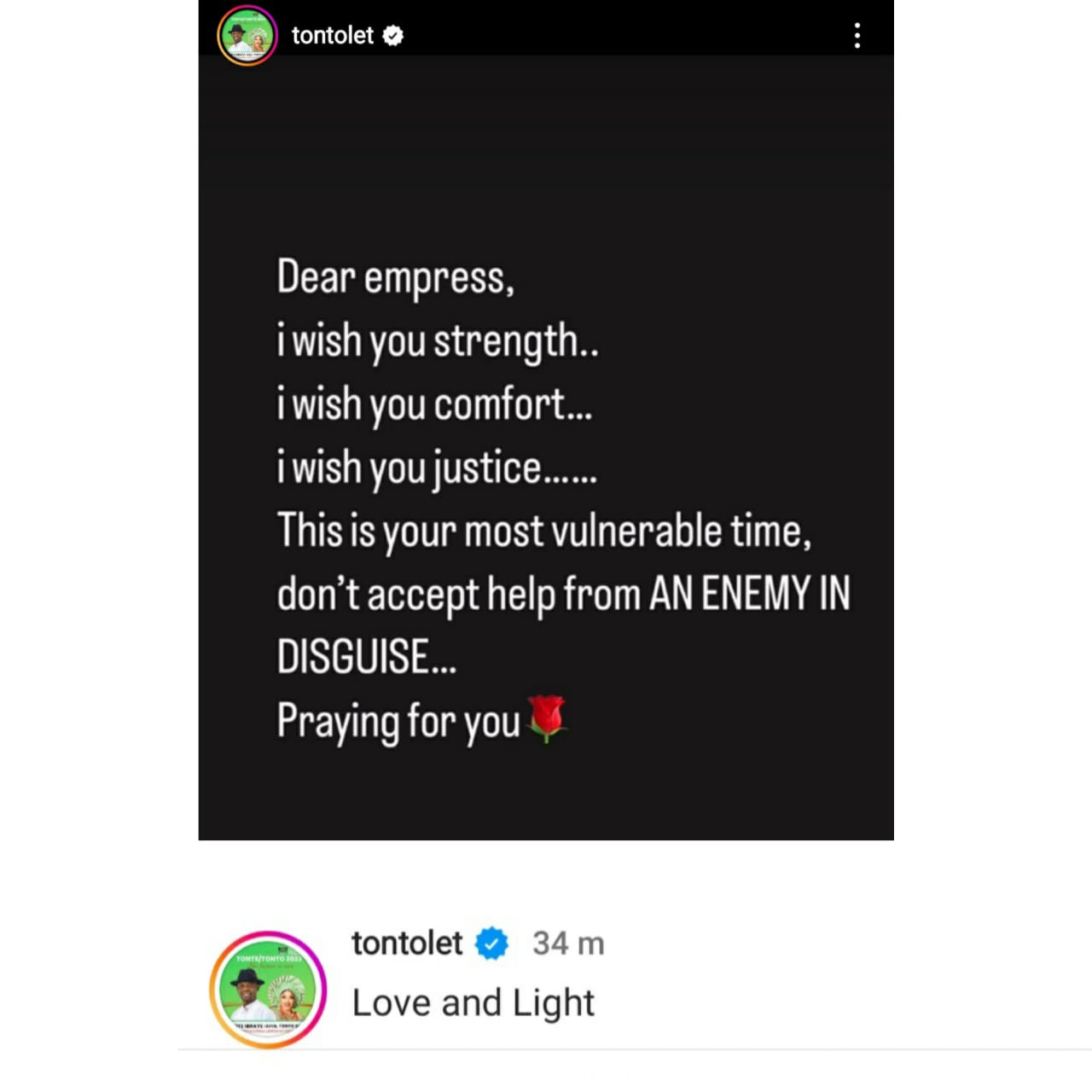 I Wish Empress Njamah Strength During These Trying Times - Tonto Dikeh 2 Tonto Dikeh