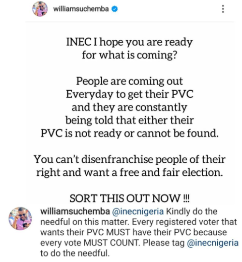 Every Registered Voter Must Get His Or Her PVC - Williams Uchemba 2 Williams Uchemba
