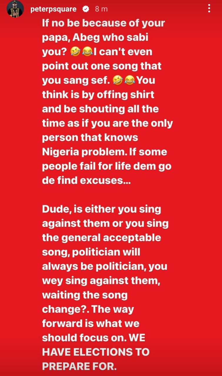 Seun Kuti's Music Is Irrelevant - Peter Okoye 2 Peter Okoye