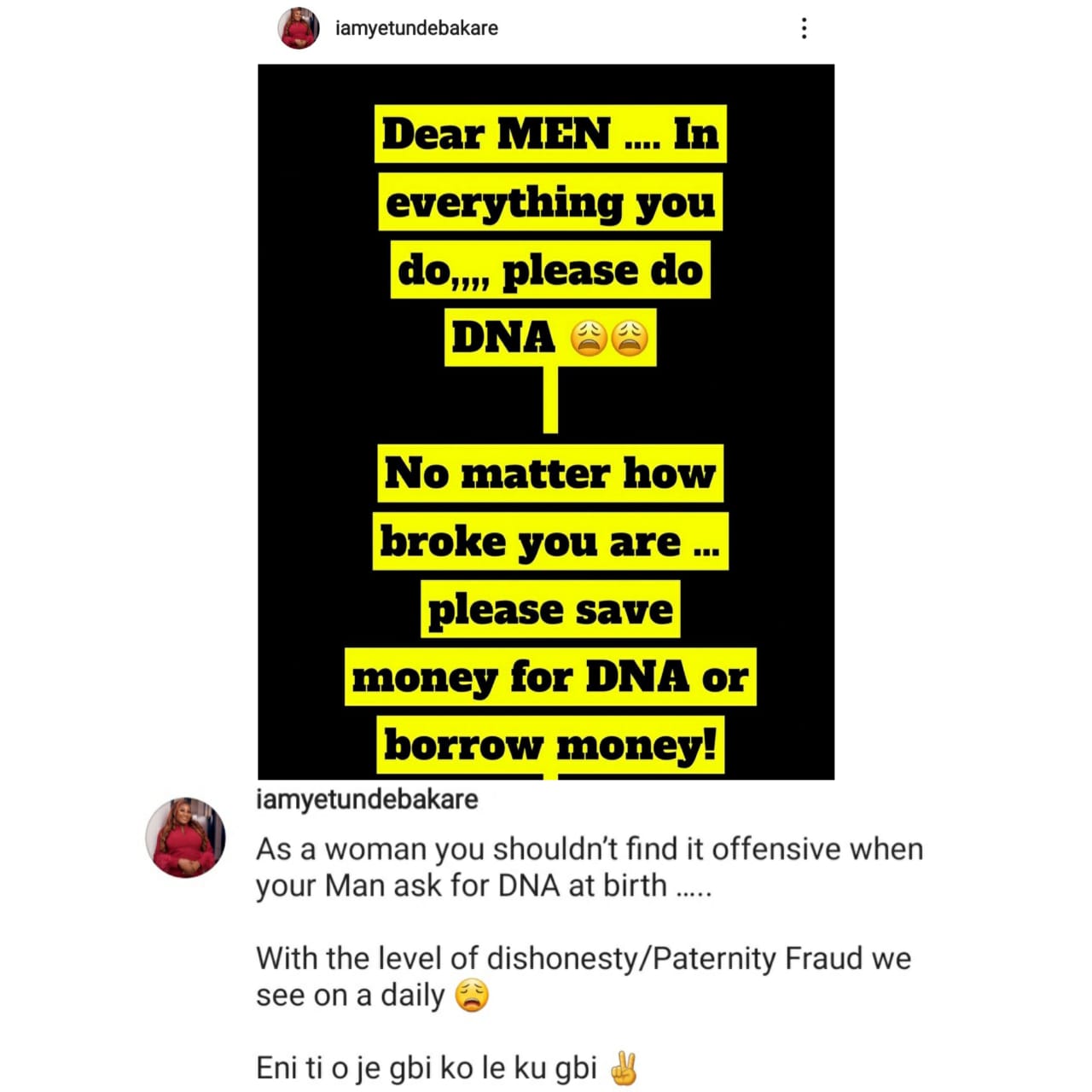 Every Man Has A Right To Carry Out DNA Tests - Yewande Bakare 2 Yewande Bakare