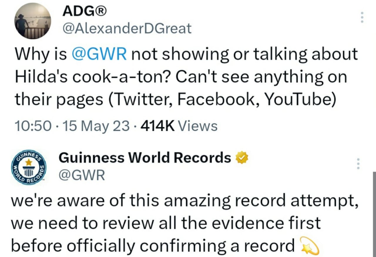 We Are Reviewing Evidence Before Confirming If Hilda Broke The Record - Guinness World Record 2 Guinness World Record