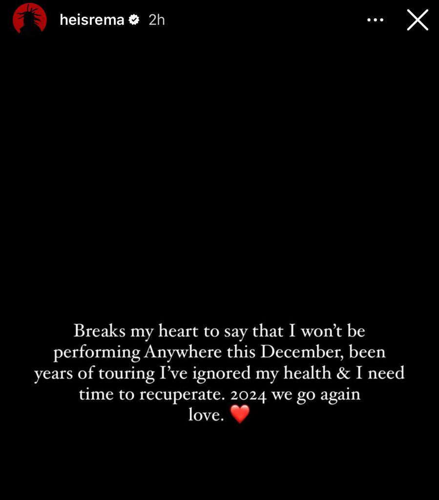 I've Ignored My Health For So Long, It's Time To Recuperate - Rema 2 Rema