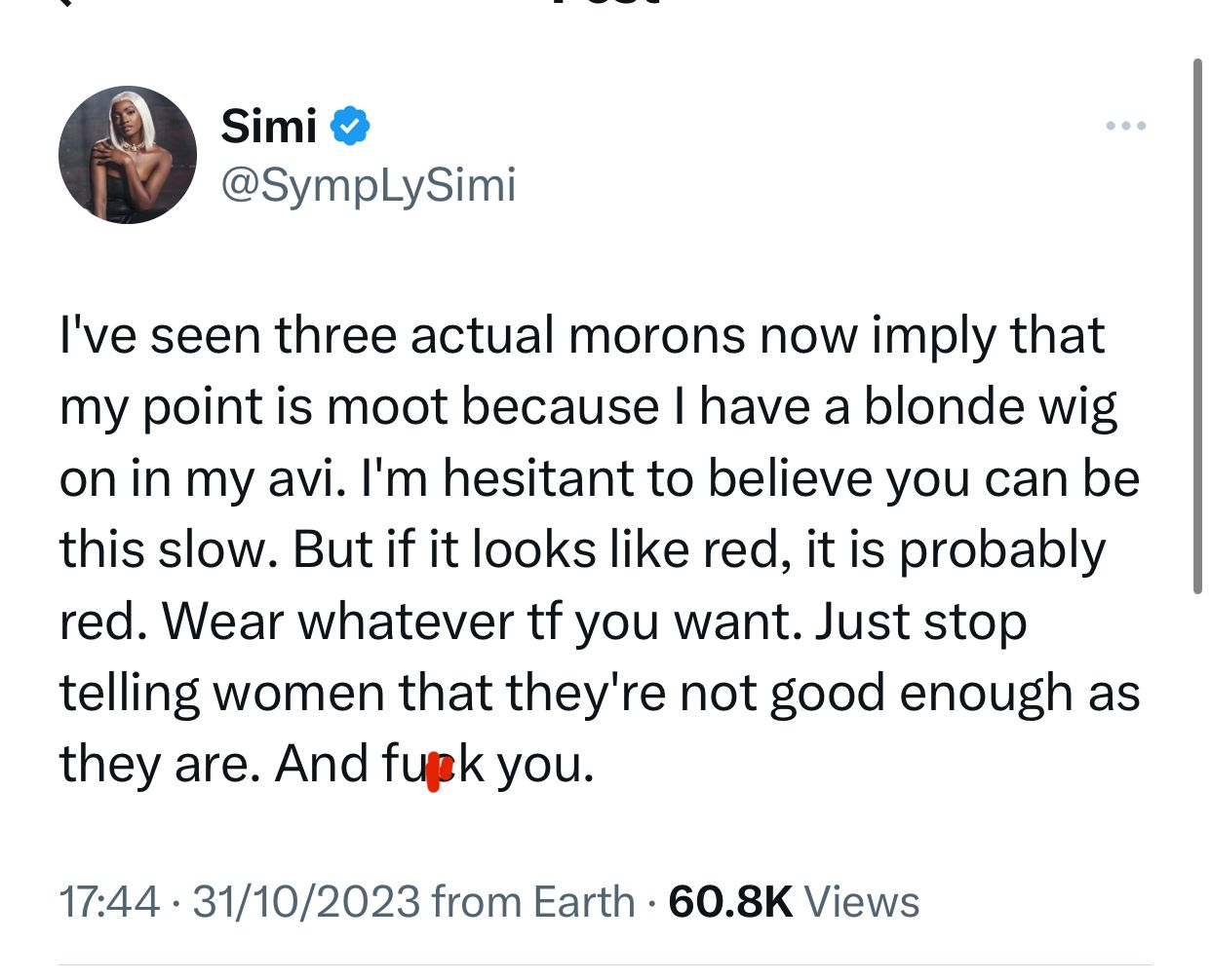 Suggesting Wigs Attract Men Better Than Natural Hair Is You Preaching Self-Hate - Simi 3 Simi