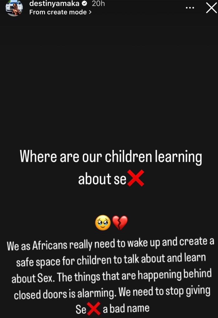 Africans Must Create A Safe Space For Kids To Learn About S*x - Destiny Amaka 2 Destiny Amaka