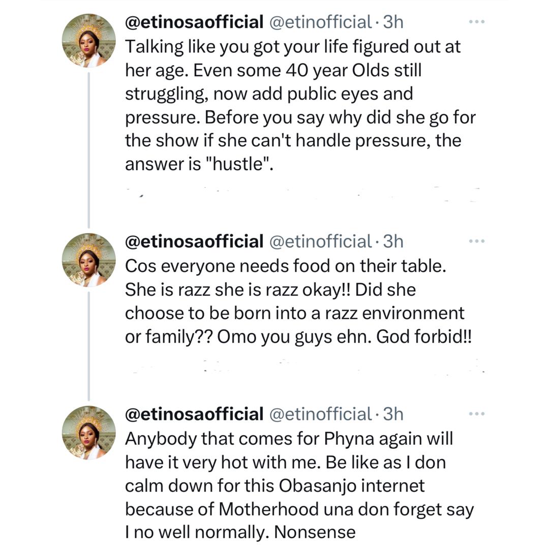 Anyone That Comes For Phyna Henceforth Will Have It Very Hot With Me - Etinosa Idemudia 3 Etinosa Idemudia