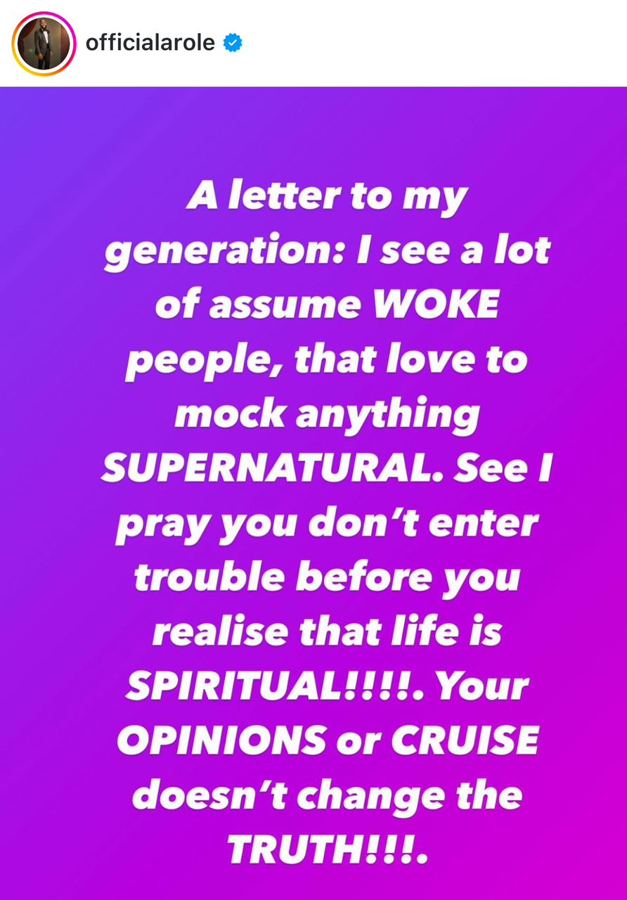 I Pity Woke Nigerians Who Mock Anything Supernatural - Woli Arole 2 Woli Arole