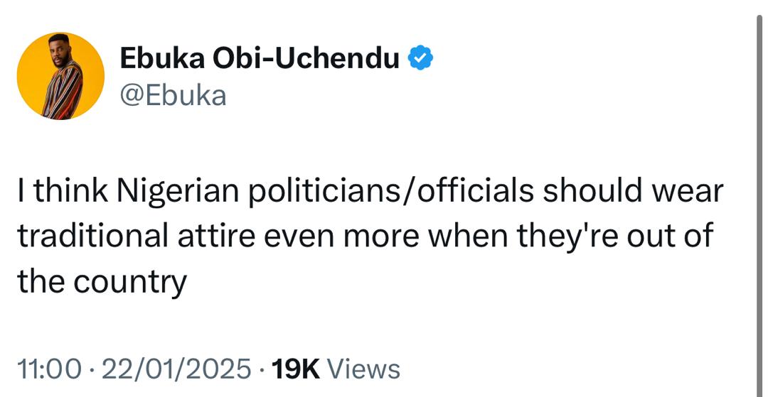 Our Politicians Should Wear Traditional Outfits Outside Nigeria - Ebuka Obi-Uchendu 2 Ebuka Obi-Uchendu