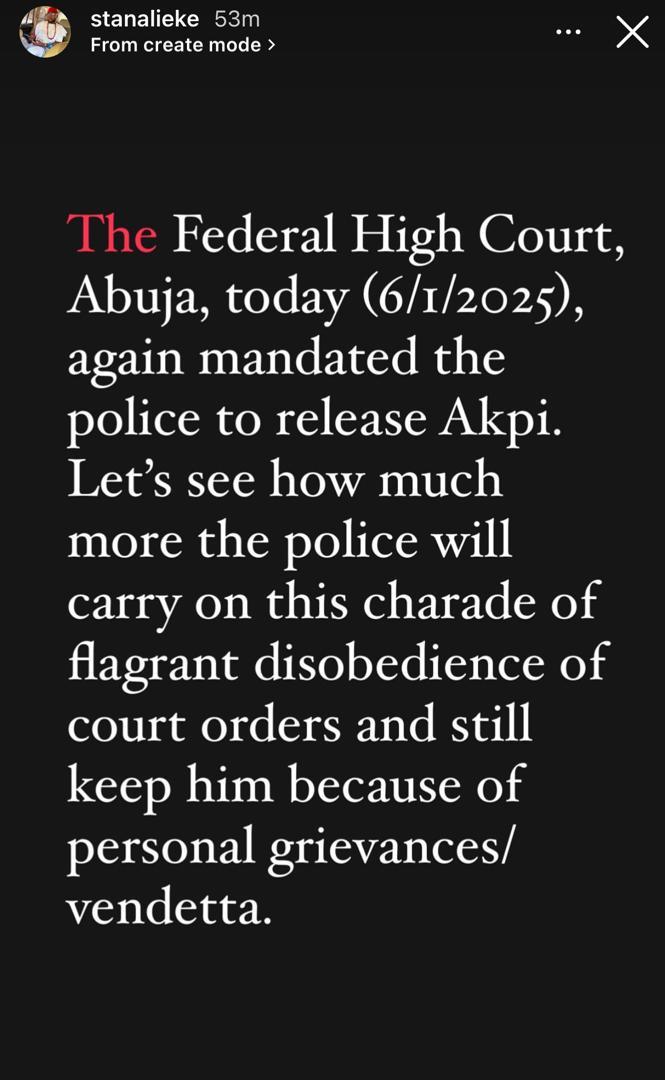 I Hope The Police Won't Disobey Another Court Order To Release Speed Darlington – Stan Alieke 2 Stan Alieke